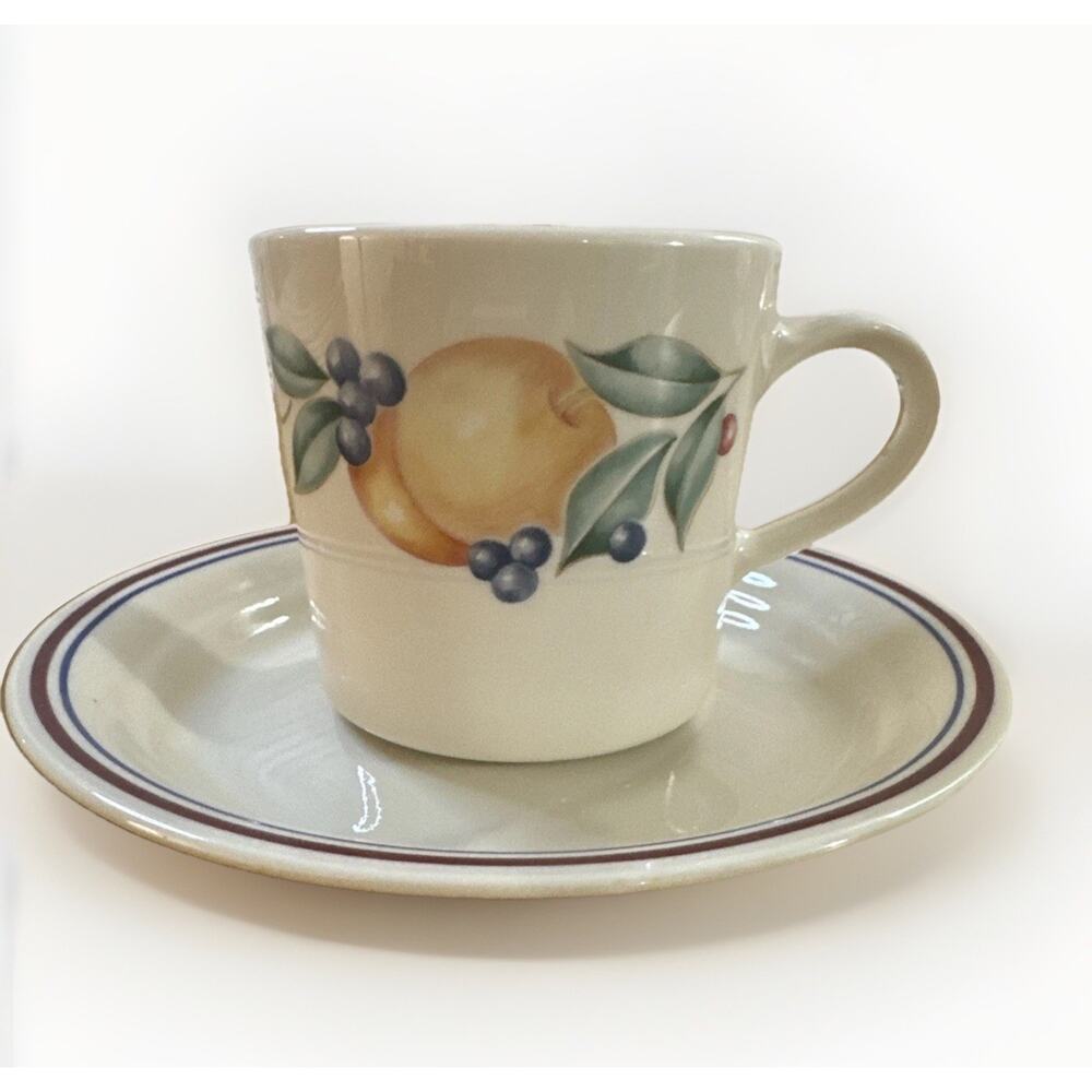 Set Of 4 Corelle By Corning Abundance - Replacement Tea Cups And Saucers